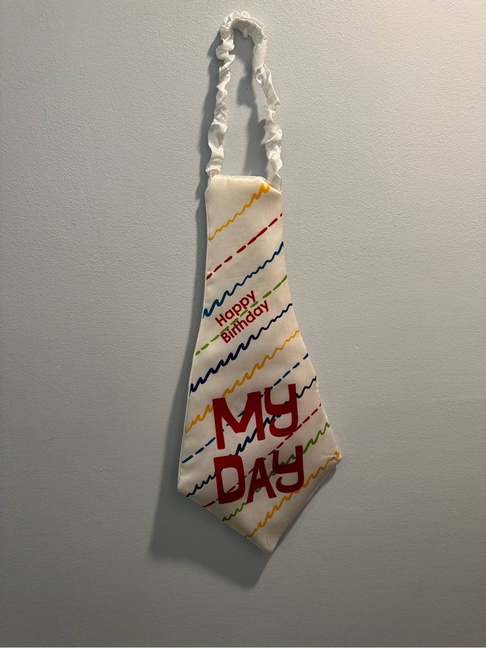 Novelty "My Day" Happy Birthday Necktie - Multicolor Elastic Neck